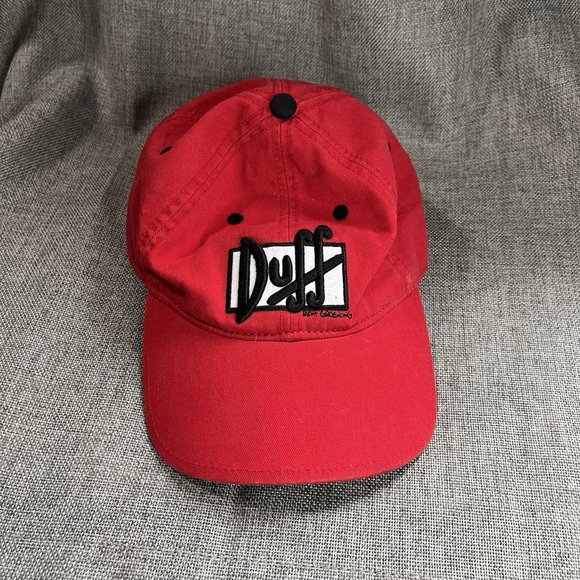 Vintage The Simpsons Red DUFF Beer Hat Anoma Casual Baseball Adjustable Cap - Picture 1 of 11